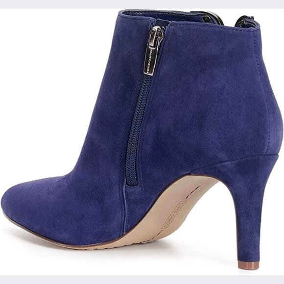 Vince Camuto Suede Booties, Dark Ultraviolet Blue, Size 9, 4 inch heel - Picture 7 of 8